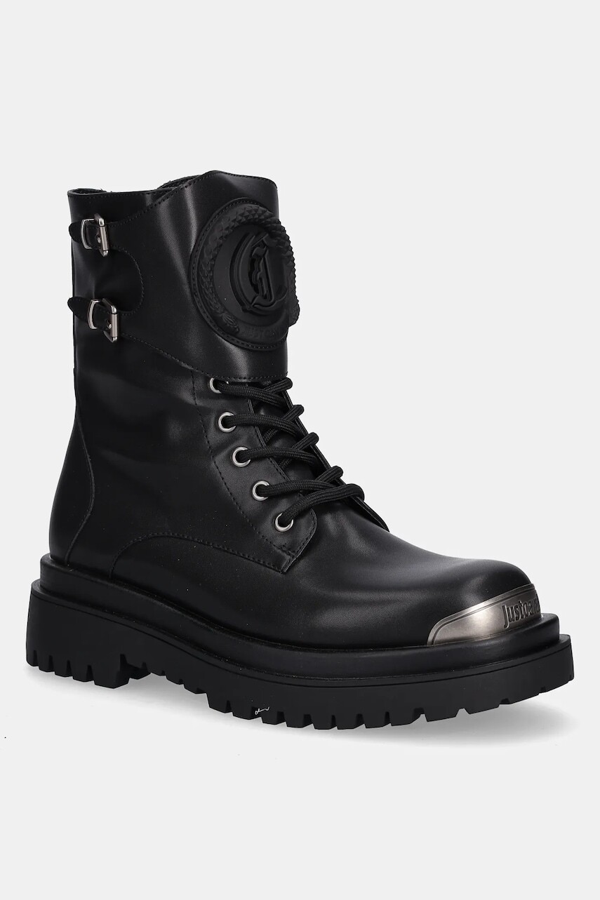 Členkové topánky Just Cavalli čierna farba, 79QA3S92ZSD48899