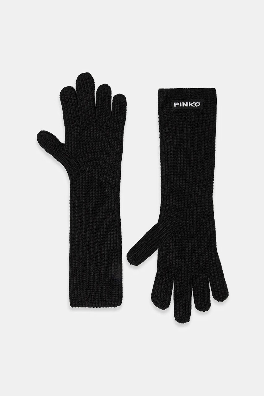 Rukavice s prímesou vlny Pinko čierna farba, 105997 A2Z4