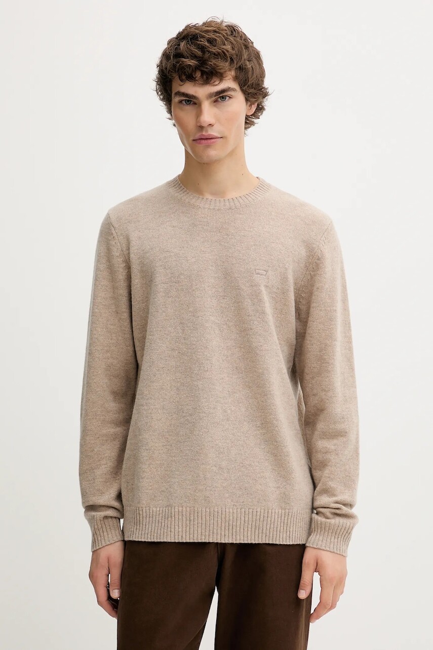 Sveter s prímesou vlny Levi's béžová farba, ľahký, A4320