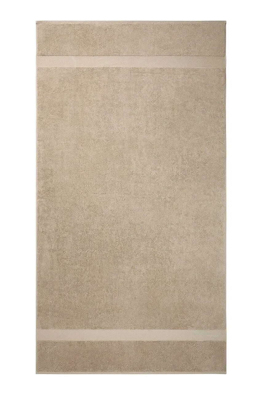 Veľký bavlnený uterák Ralph Lauren AVENUE Linen 100 x 183 cm béžová farba