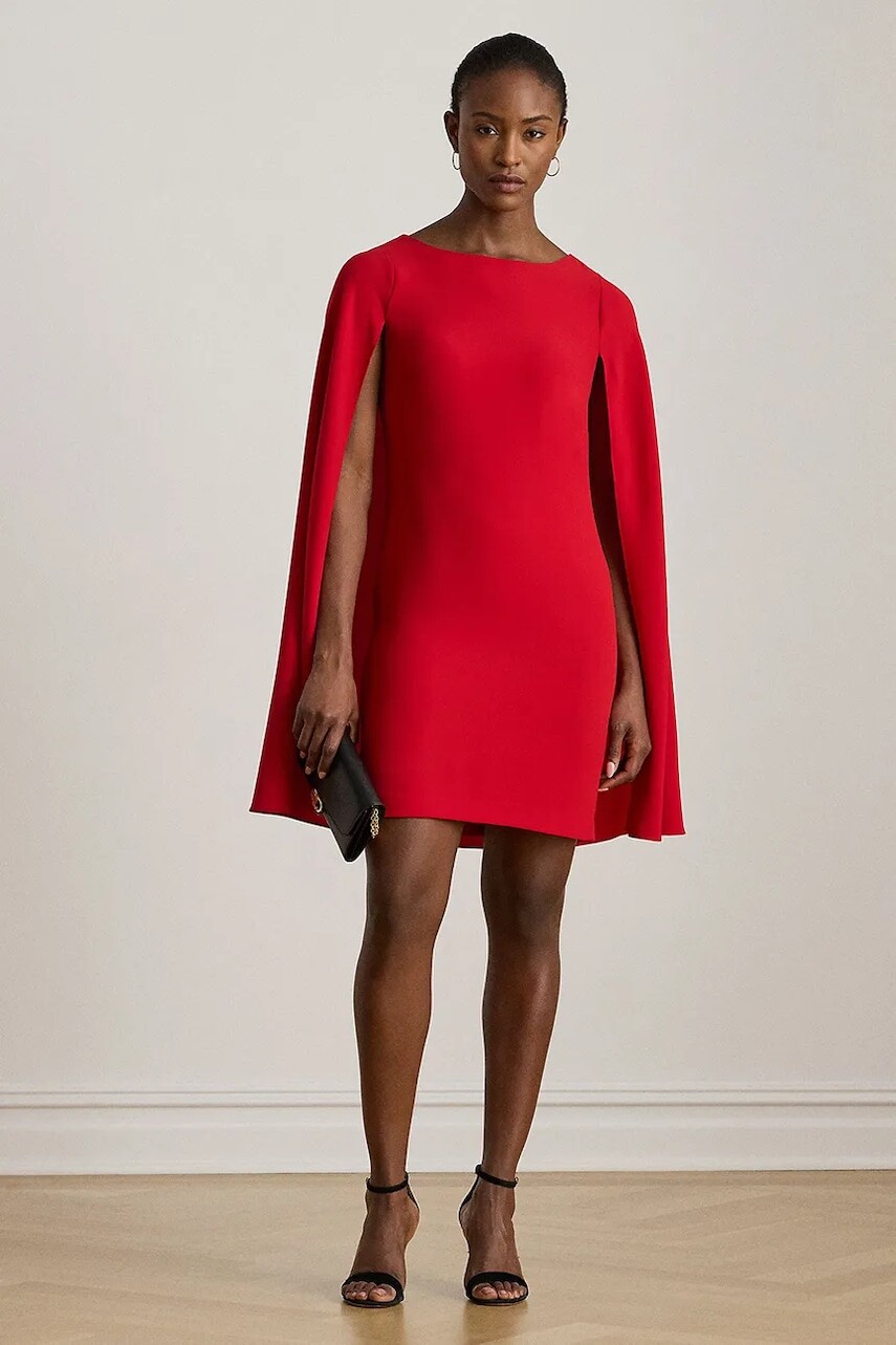 Šaty Lauren Ralph Lauren červená farba, mini, priliehavé, 253980921