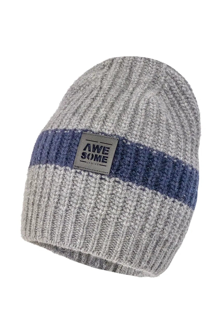 Detská čiapka Jamiks GRANFOR šedá farba, JZI087