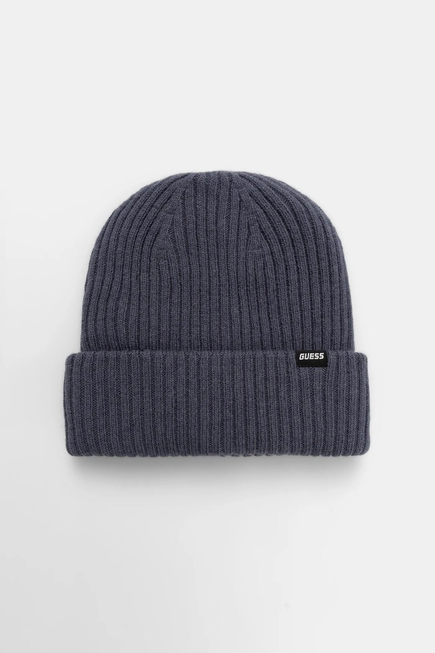 Čiapka s prímesou vlny Guess LUCIO tmavomodrá farba, Z5YZ02 Z3P50