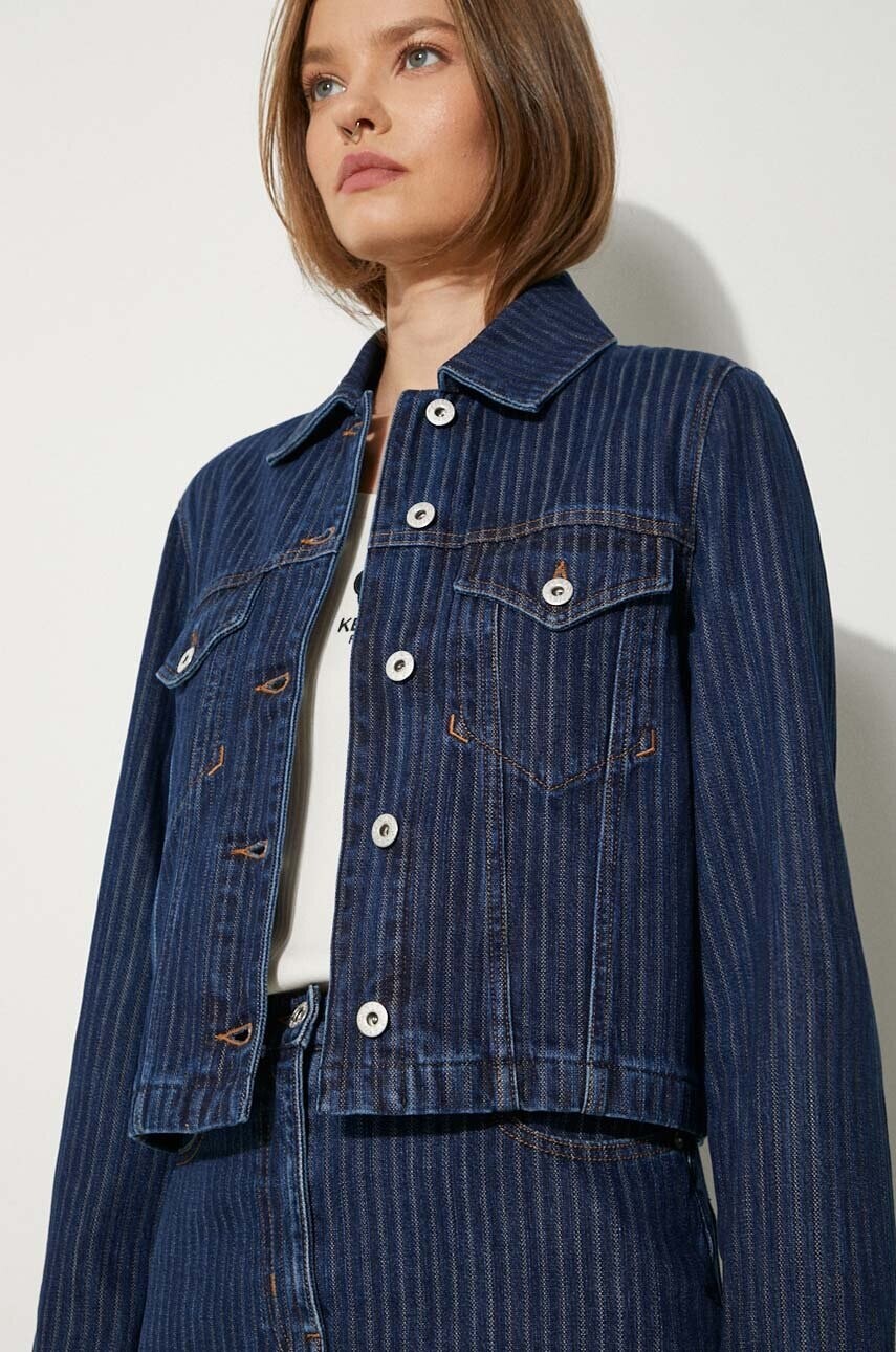 Rifľová bunda Kenzo Trucker Jacket Stripped dámska, prechodná, FE62DV2456F2.DD