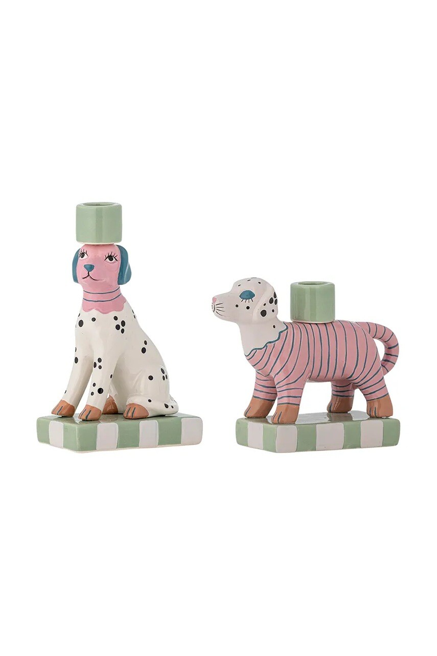 Dekoračné svietniky Bloomingville 2-pak ružová farba