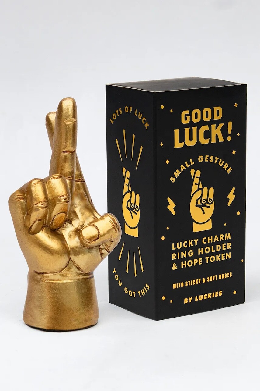 Dekoračná figúrka Luckies of London Good Luck 3 x 4,8 x 8,9 cm žltá farba