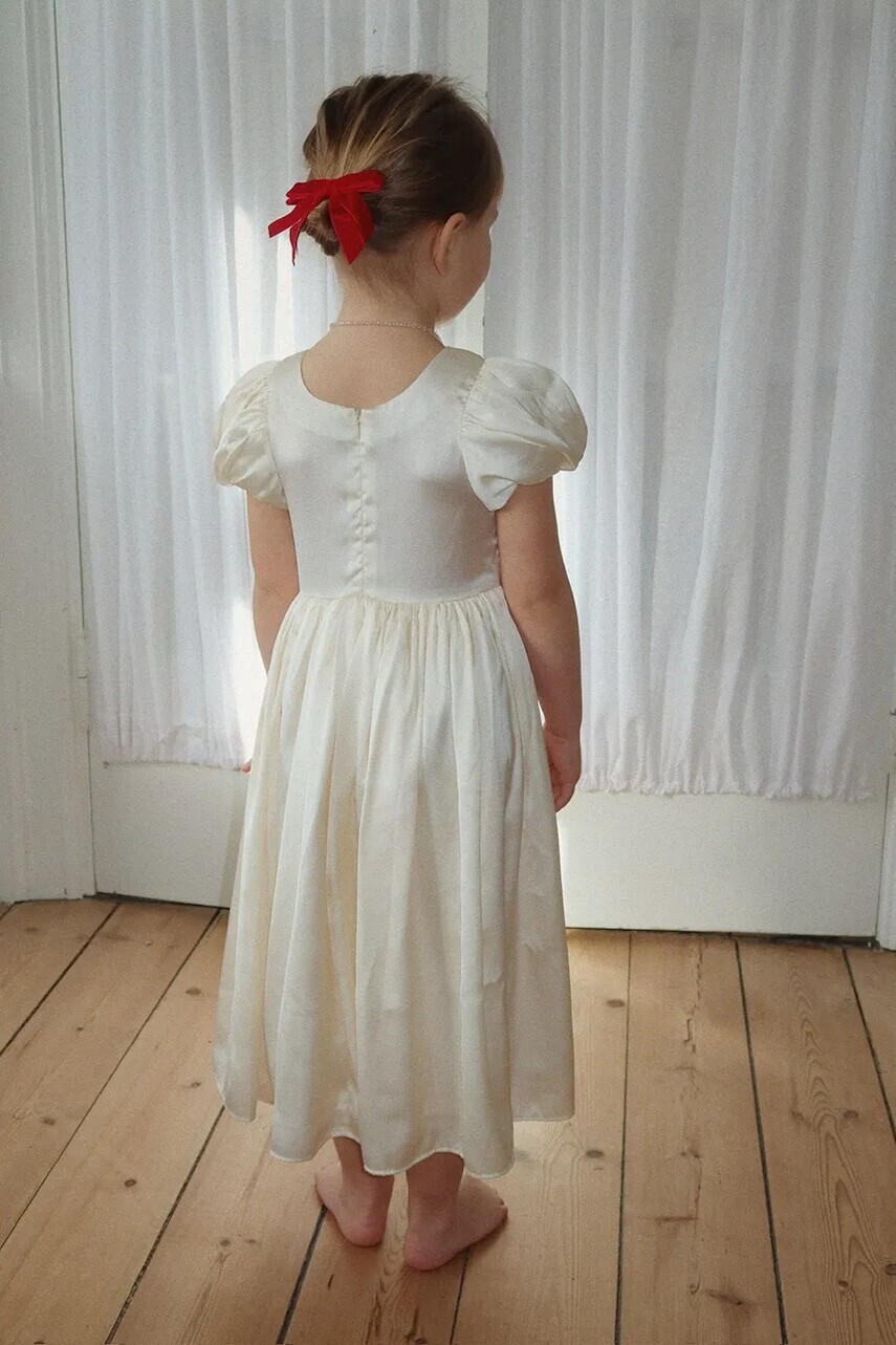 Dievčenské šaty Konges Sløjd CELESTE DRESS biela farba, midi, áčkový strih, KS104508