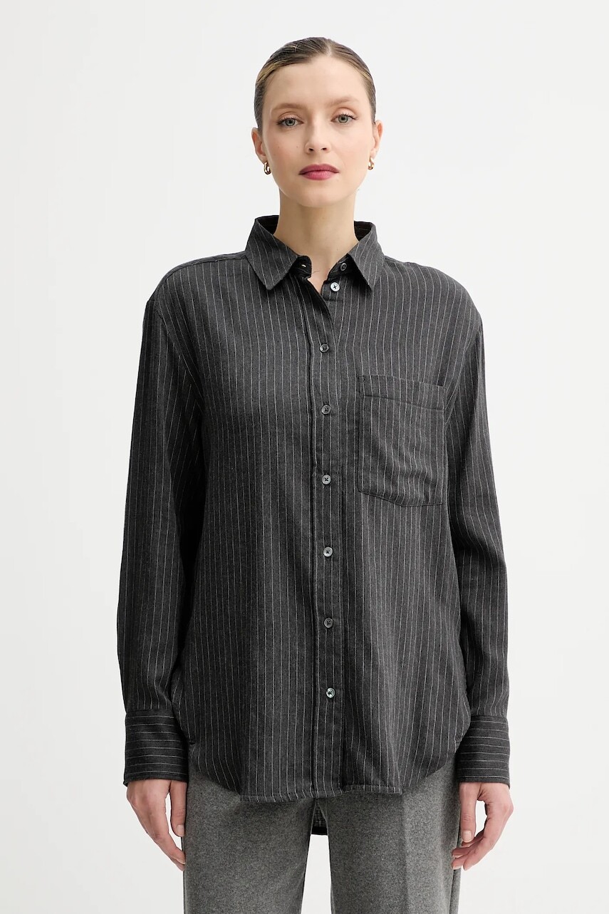 Bavlnená košeľa Marc O'Polo šedá farba, regular, s klasickým golierom, 509117242197