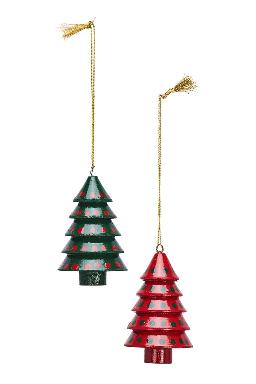 Vianočná ozdoba Madam Stoltz 5 x 7 cm 2-pak viac farieb