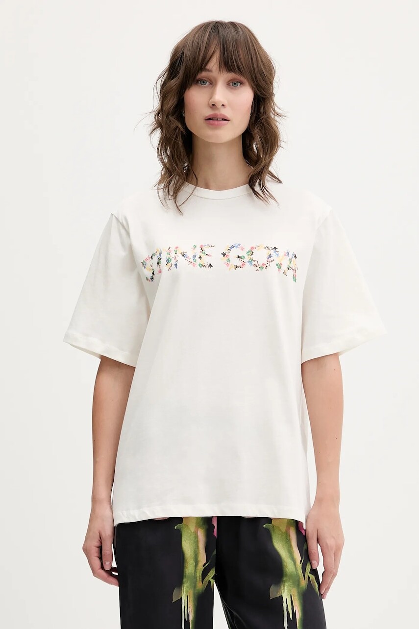 Bavlnené tričko Stine Goya 0 dámske, béžová farba, SG-AW25-T009-2243