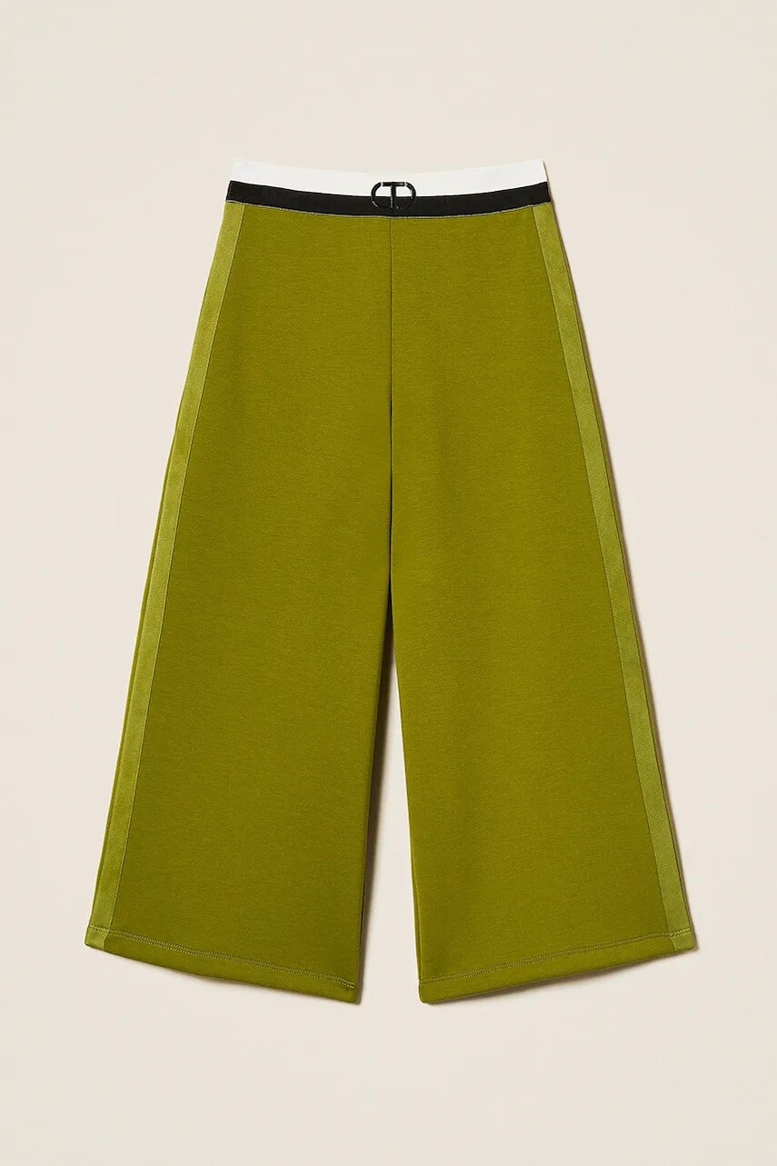 Detské nohavice Twinset zelená farba, jednofarebné, 252GJ2058