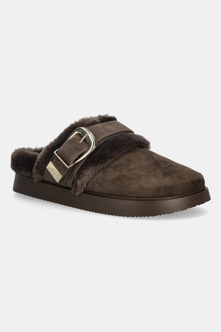 Semišové papuče Steve Madden Cozy Up hnedá farba, 11004964
