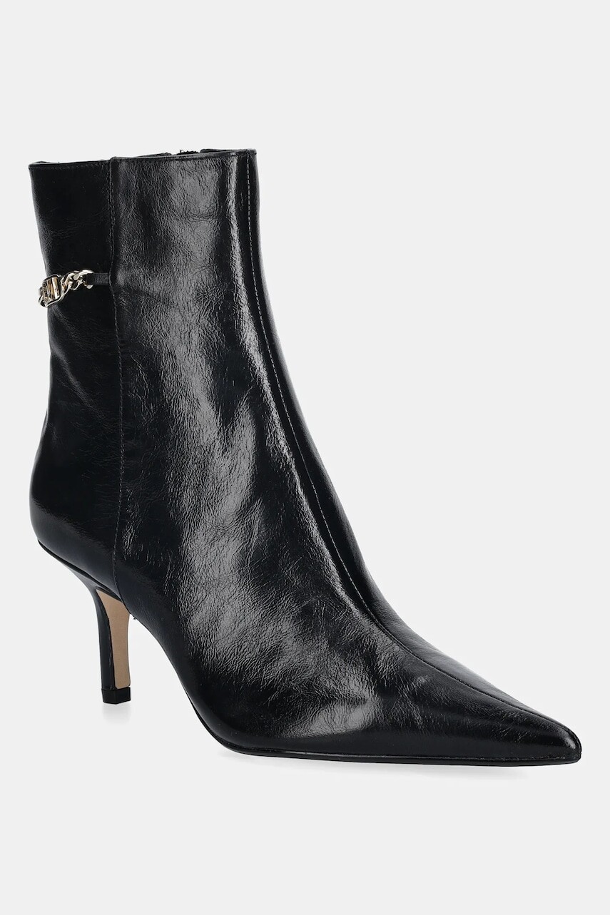 Kožené členkové topánky Steve Madden Auora čierna farba, na vysokom podpätku, 11004959