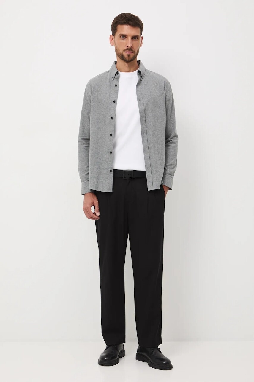 Košeľa Medicine šedá farba, slim, s golierom button-down