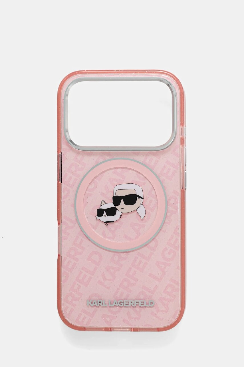 Puzdro na mobil Karl Lagerfeld iPhone 17 Pro ružová farba, KLHMP17LHMKBKCHOP