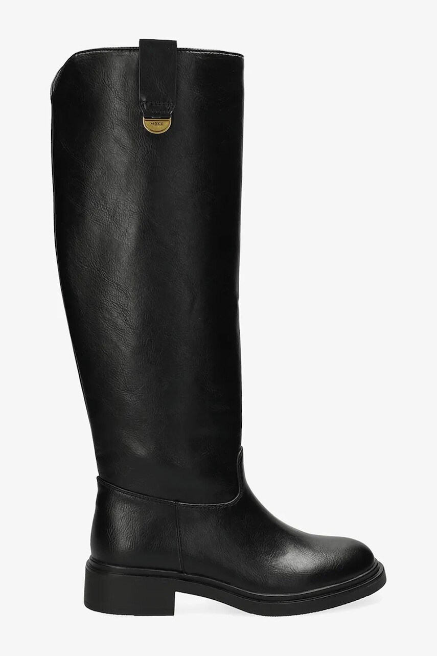Vysoké čižmy Mexx SONYA RESPECT čierna farba, na plochom podpätku, MI001801853W