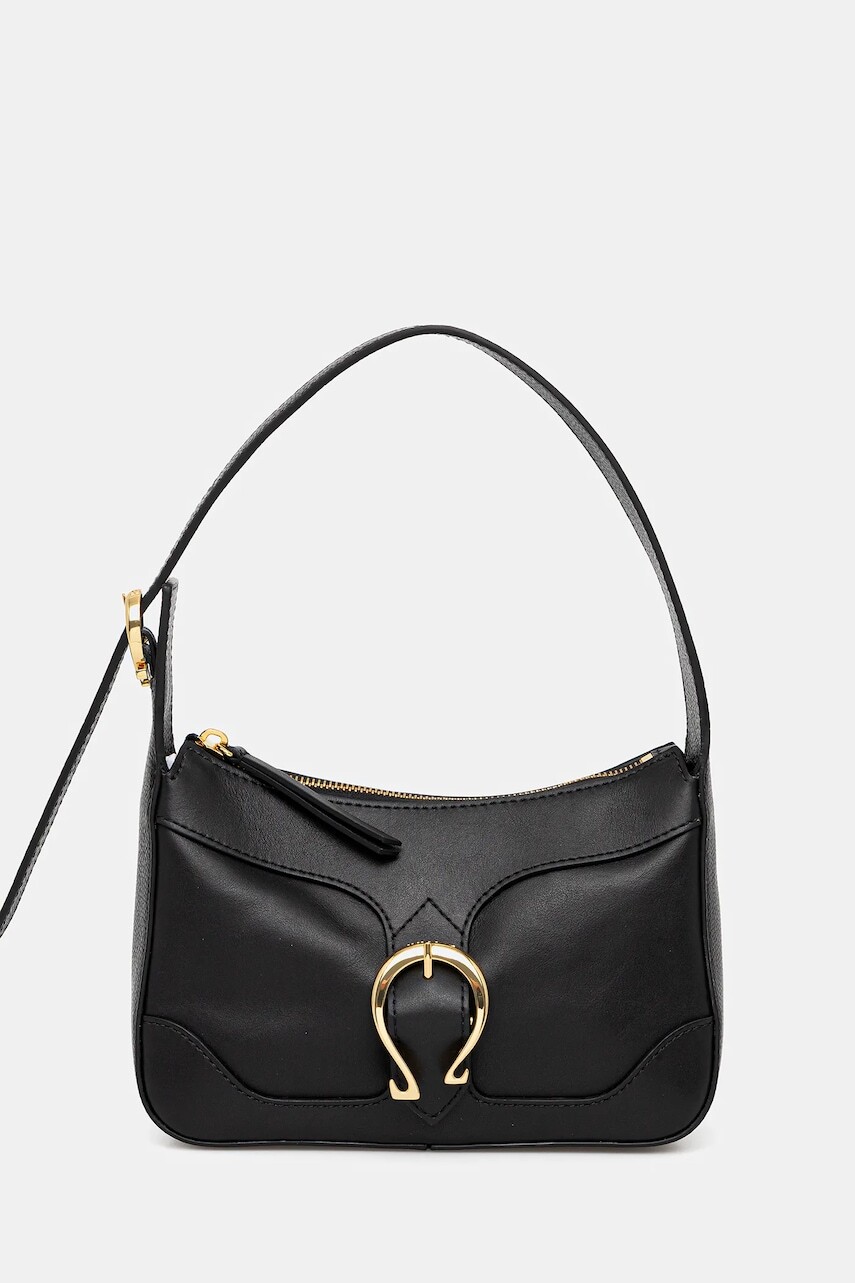 Kožená kabelka Pollini čierna farba, PC4430PP0N QG1