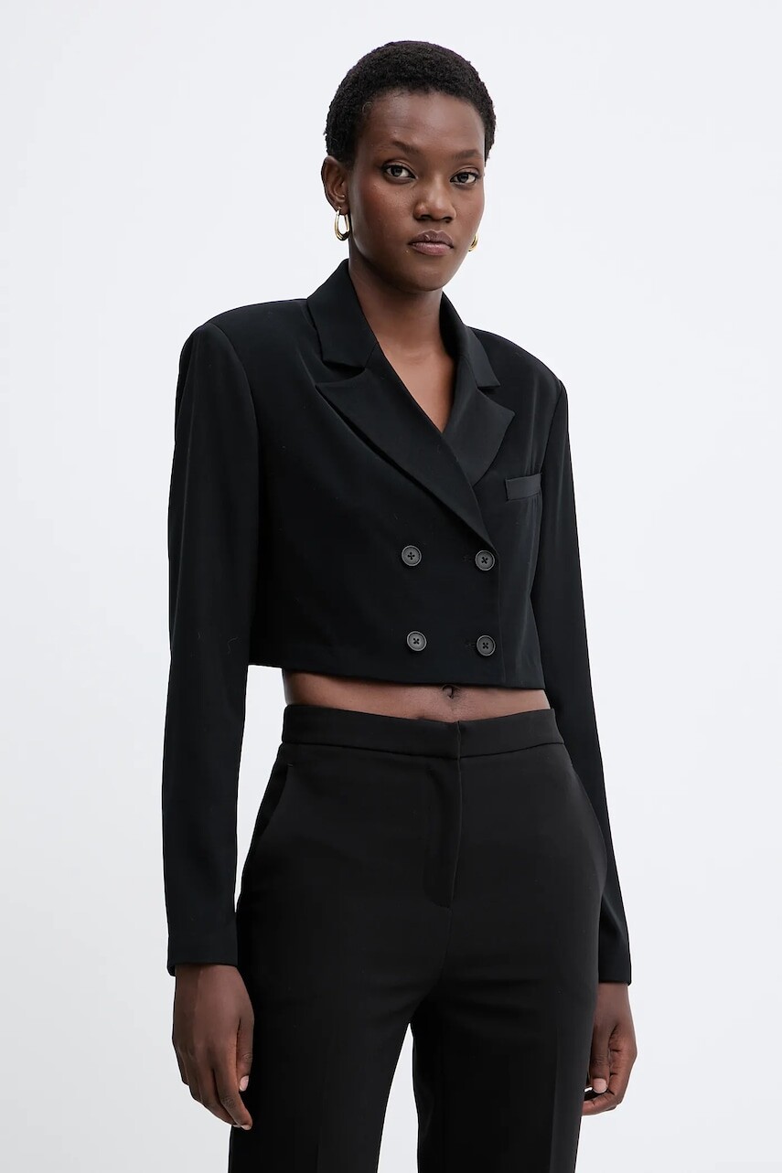 Sako Fracomina čierna farba, dvojradové, jednofarebné, FJ25WJ1001W42901