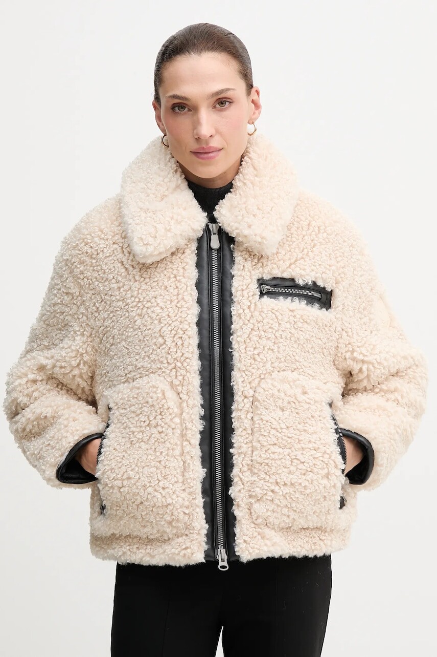 Krátka bunda Save The Duck HESTER béžová farba, zimná, D32515W.CURL21