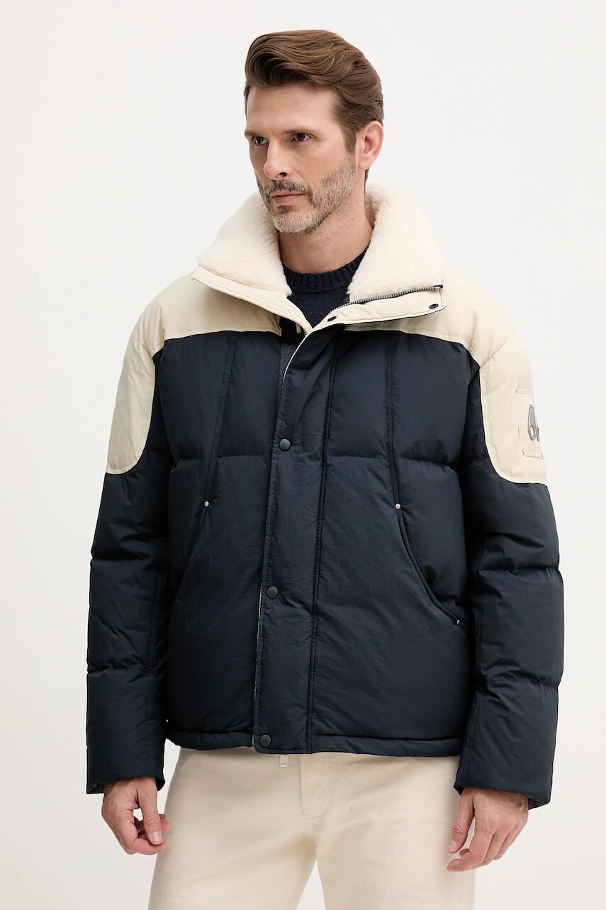 Páperová bunda MOOSE KNUCKLES EVEREST tmavomodrá farba, zimná, M35MJ107