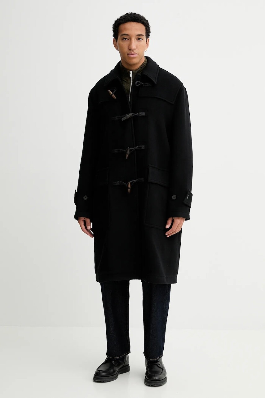 Kabát s prímesou vlny Filippa K čierna farba, 31653