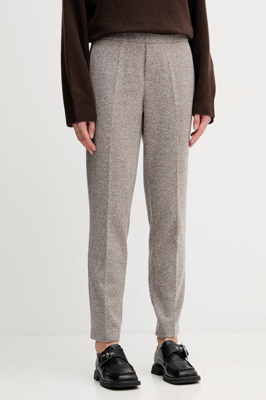 Nohavice Marc O'Polo béžová farba, rovný strih, vysoký pás, 511304419051