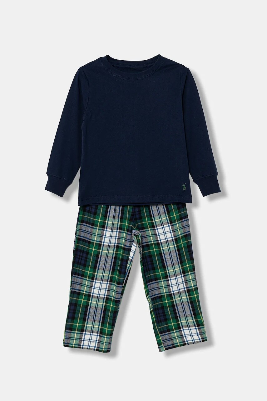 Detské bavlnené pyžamo Polo Ralph Lauren tmavomodrá farba, vzorované, 8P0282