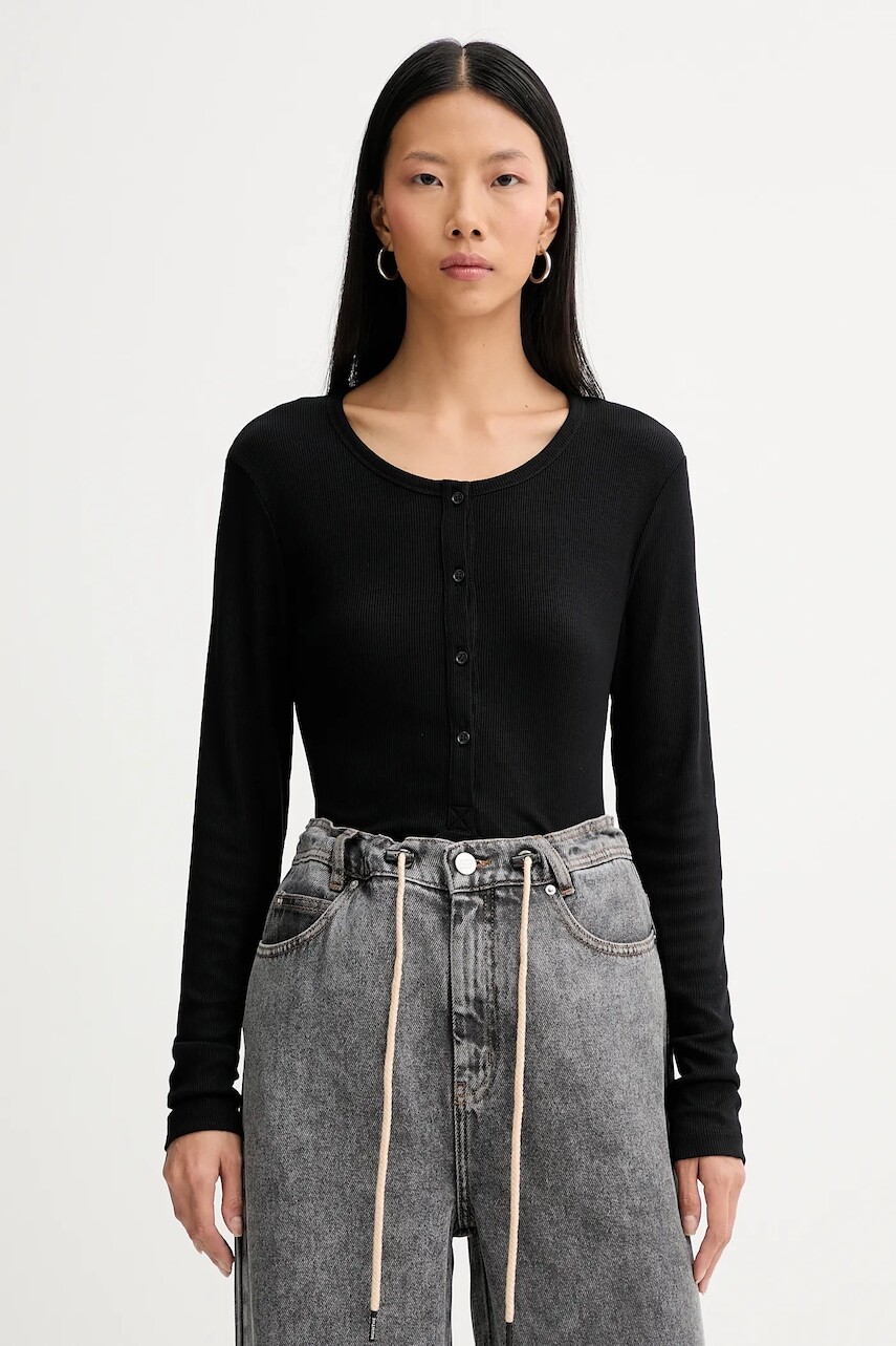 Tričko s dlhým rukávom MUNTHE GRACE čierna farba, 247112324769