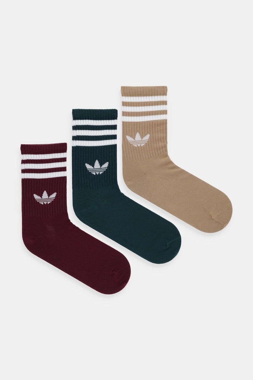 Ponožky adidas Originals 3-pak zelená farba, JZ4945