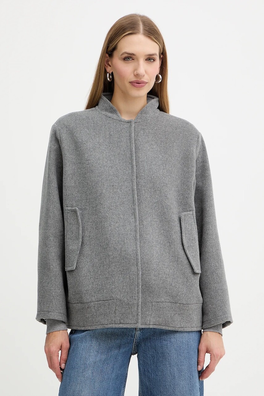 Bunda s prímesou vlny Marella Emme by Marella šedá farba, prechodná, 2525086072200