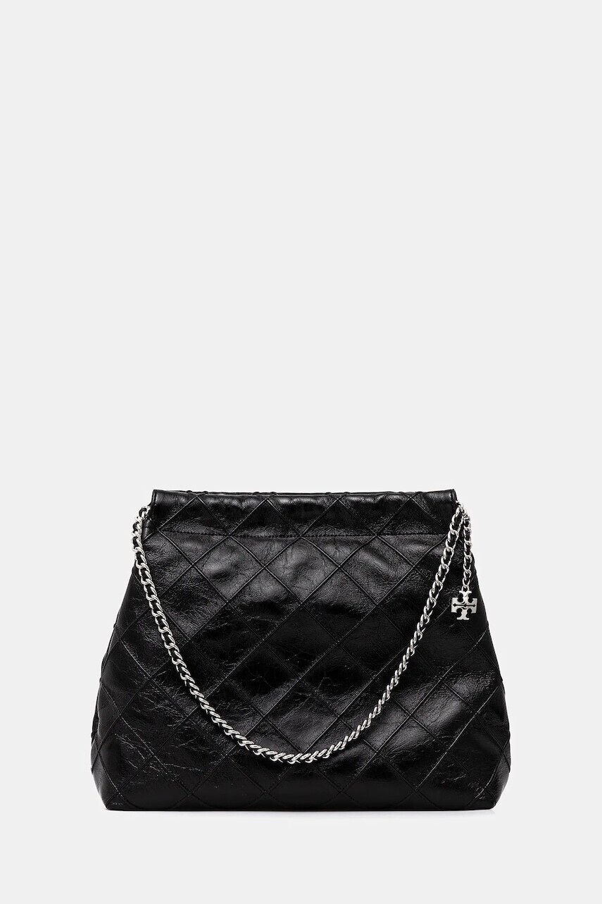 Kožená kabelka Tory Burch Fleming čierna farba, 165170-001