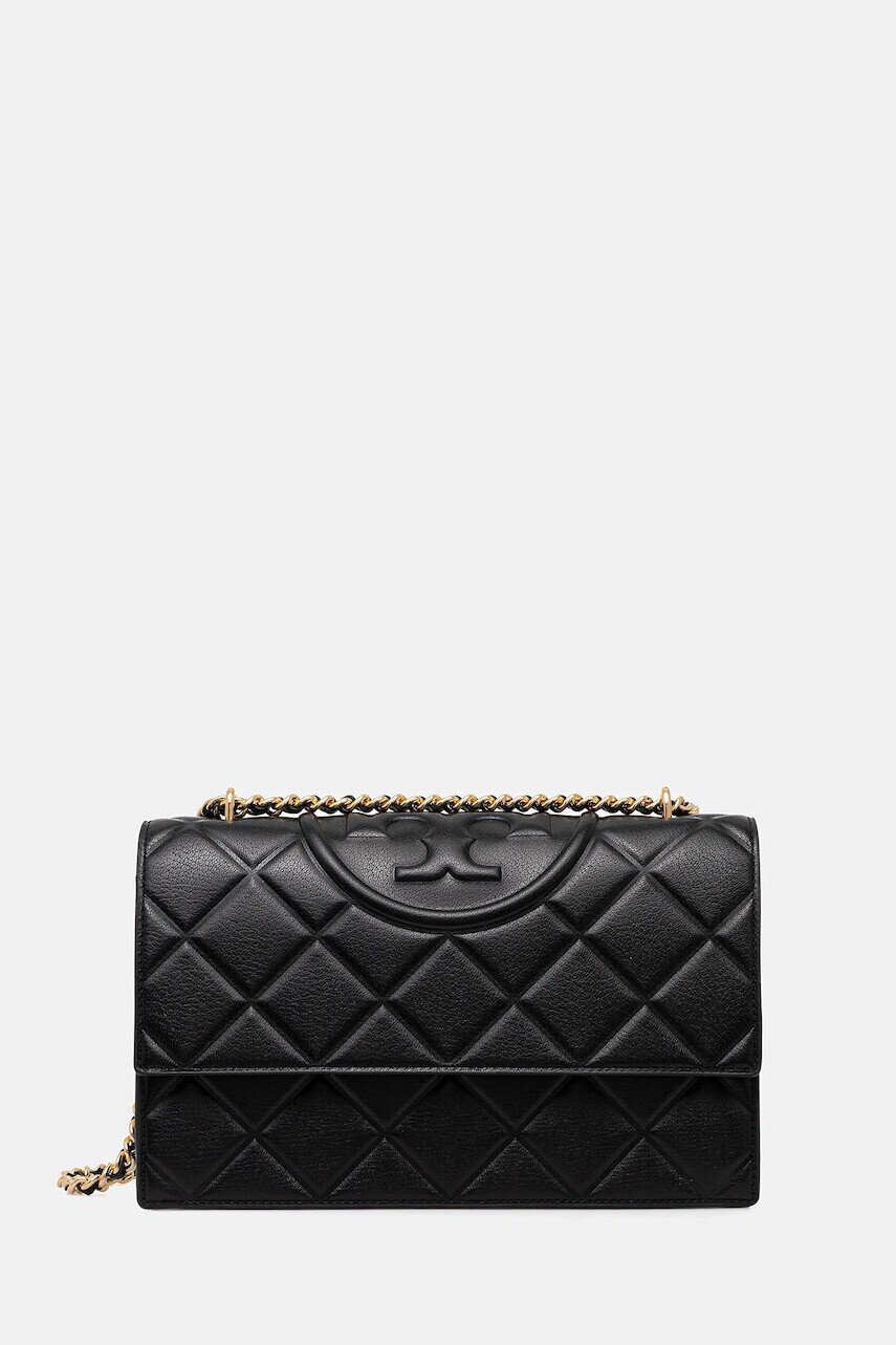 Kožená kabelka Tory Burch Fleming čierna farba, 164799-001