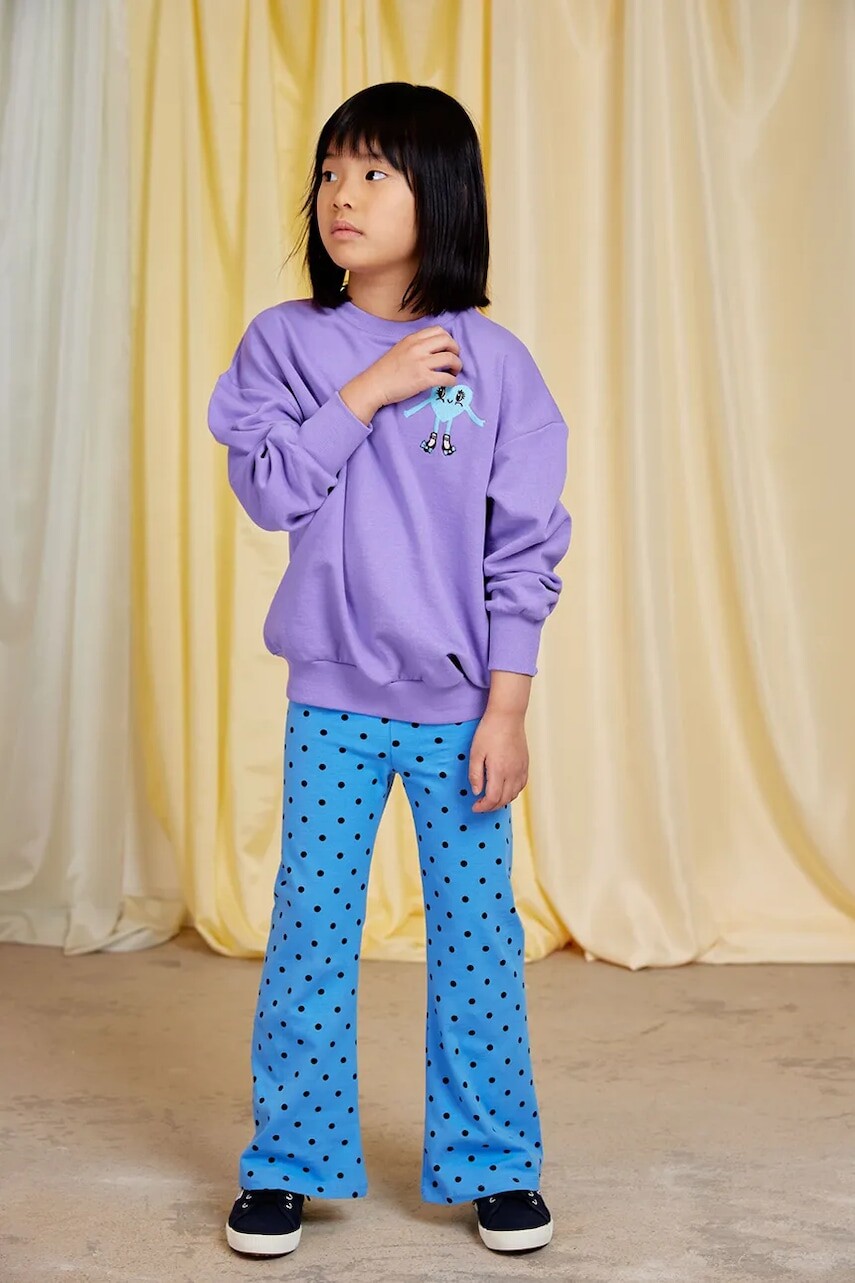 Detská bavlnená mikina Mini Rodini Heart fialová farba, s potlačou, 26120124