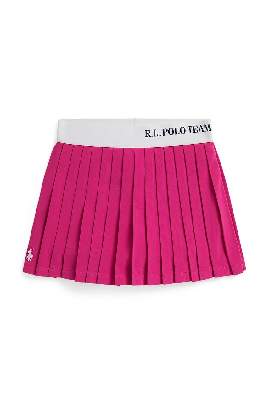 Dievčenská sukňa Polo Ralph Lauren ružová farba, mini, áčkový strih, 312A96121001