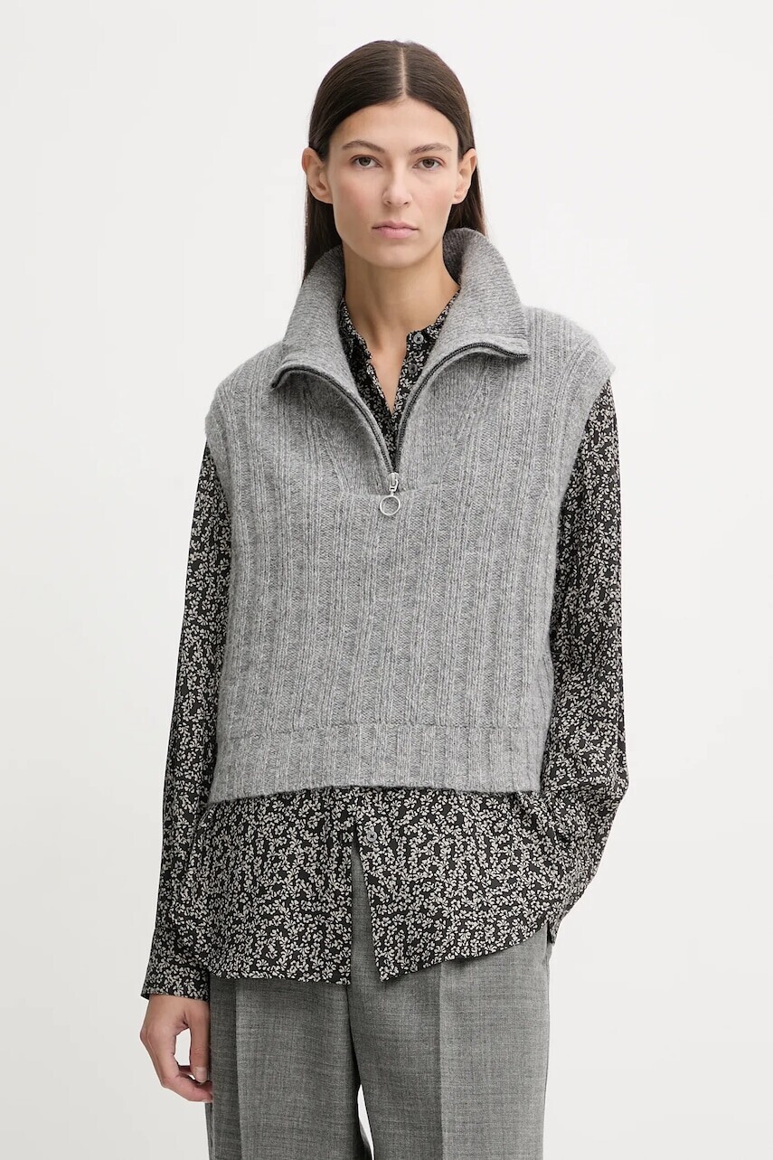 Vesta s prímesou vlny Marc O'Polo šedá farba, 5000007565