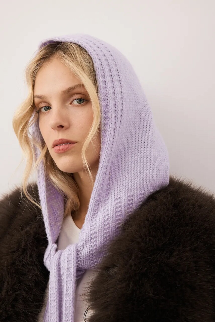 Kukla s prímesou vlny Bizuu BIFFI fialová farba, BIFFI FIOLETOWY