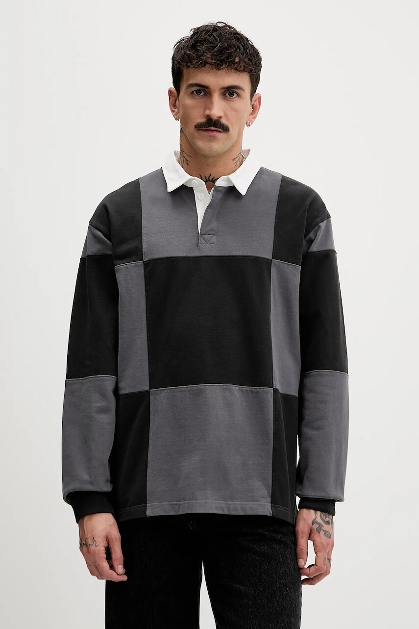 Bavlnená mikina Vans čierna farba, vzorovaná, VN000P8VBLK1