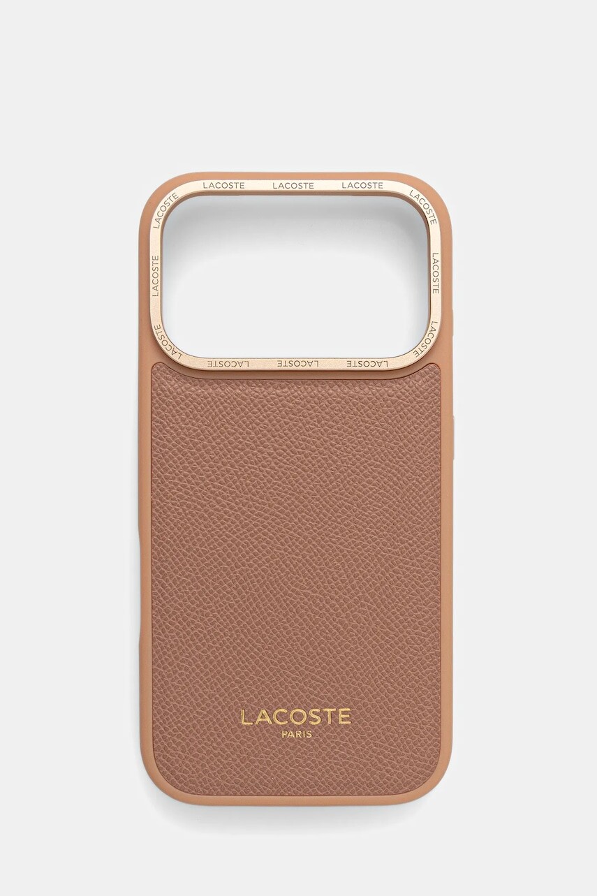 Puzdro na mobil Lacoste iPhone 17 Pro hnedá farba, LCHMP17LPCEGP