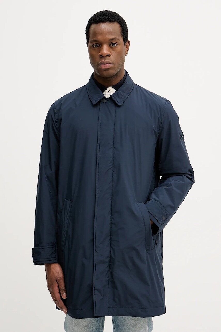 Kabát Tommy Hilfiger tmavomodrá farba, MW0MW42569