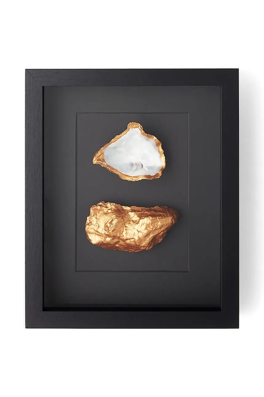 Nástenná dekorácia v ráme Maria el Mar Double Oyster 27 x 22 cm čierna farba