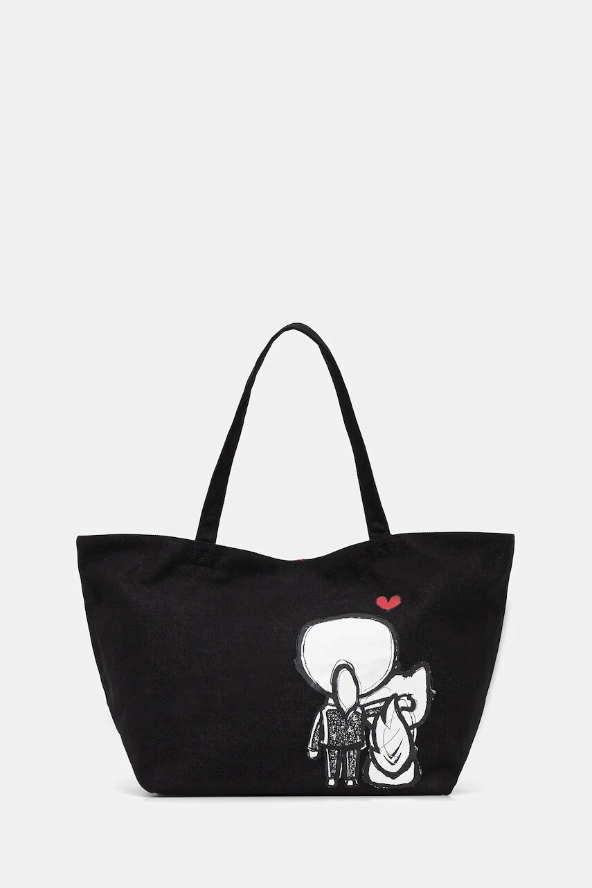Bavlnená taška Karl Lagerfeld IKON čierna farba, B1W50052