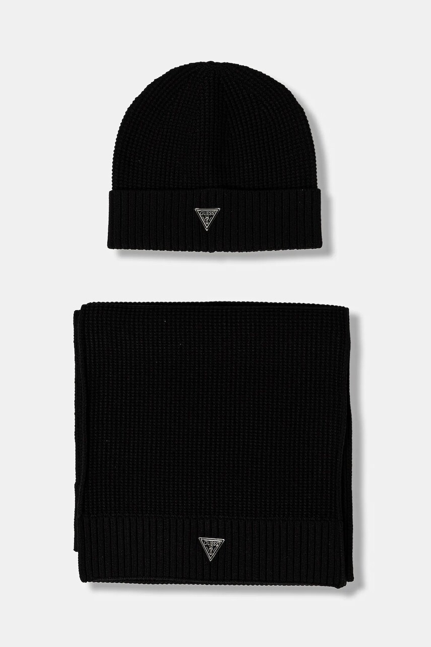 Čiapka a šál Guess čierna farba, M4BZ14 Z2W80