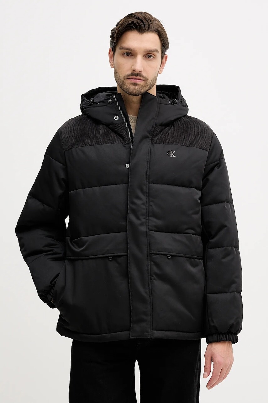 Bunda Calvin Klein Jeans čierna farba, zimná, LV04RD532G