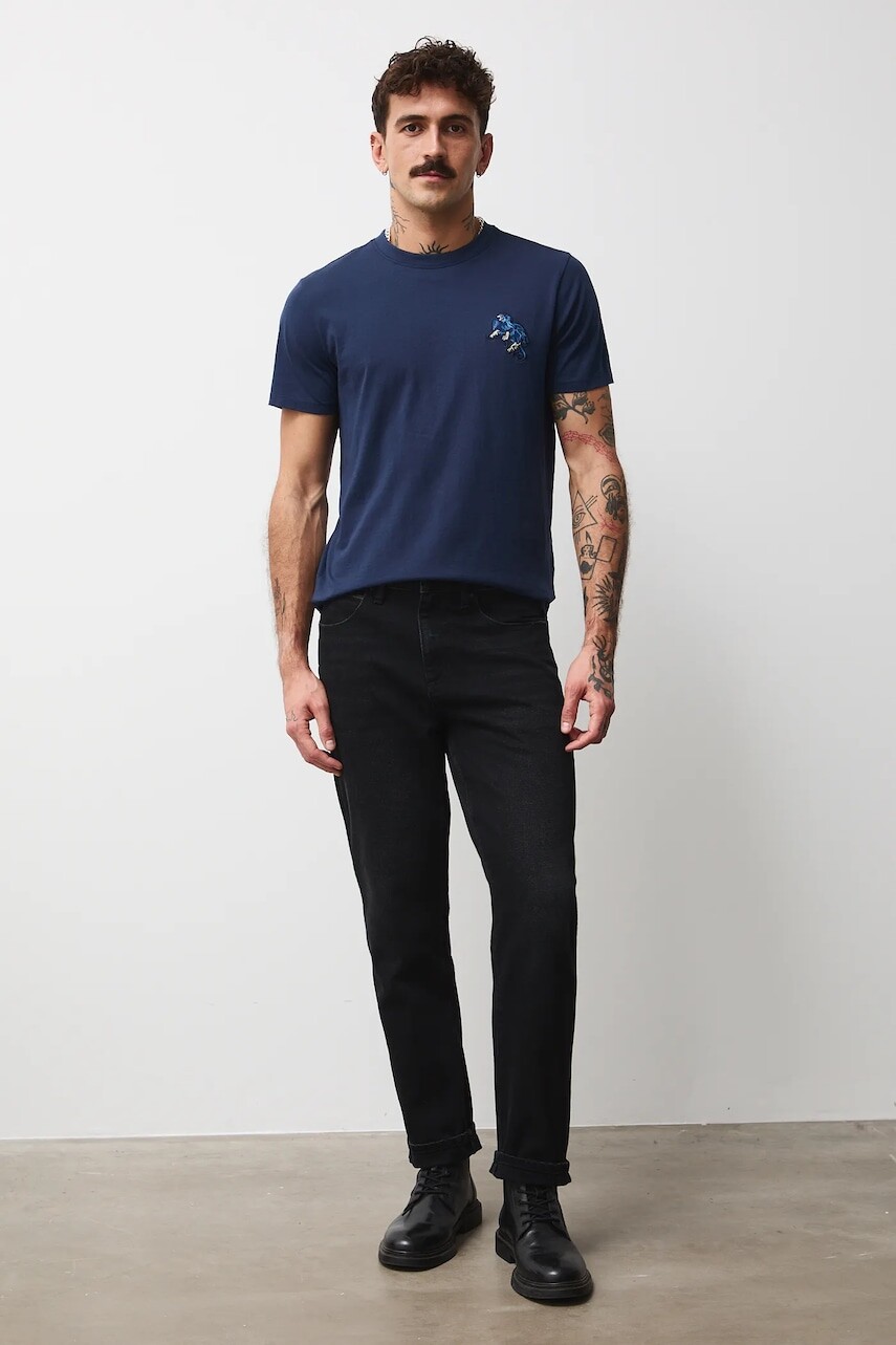 Bavlnené tričko Medicine pánske, tmavomodrá farba, s nášivkou