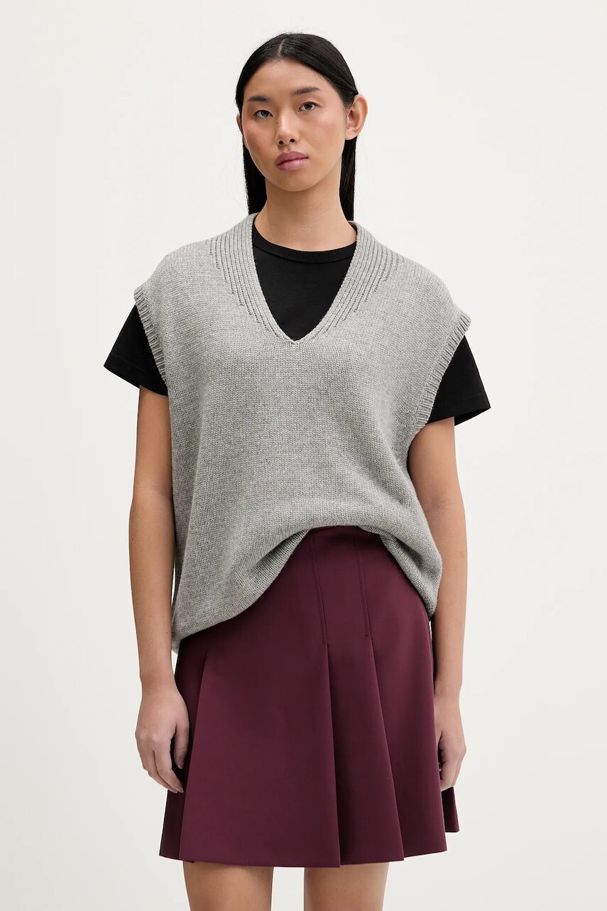 Vesta s prímesou kašmíru HUGO šedá farba, 50554059