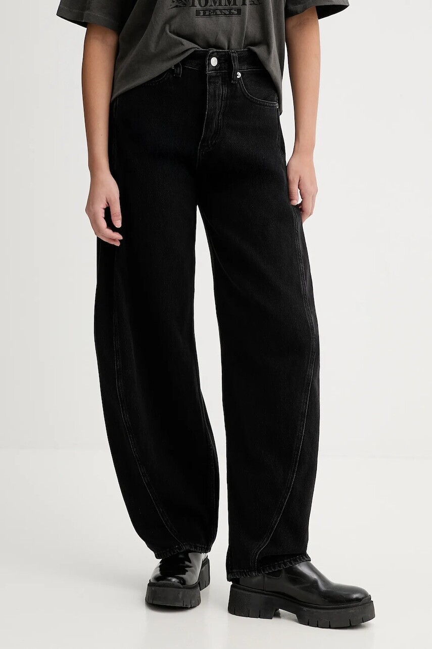 Rifle Tommy Jeans stredne vysoký pás, DW0DW22522