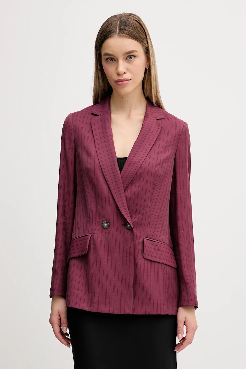 Sako Sisley bordová farba, dvojradový, vzorovaná, 24QVLW03B