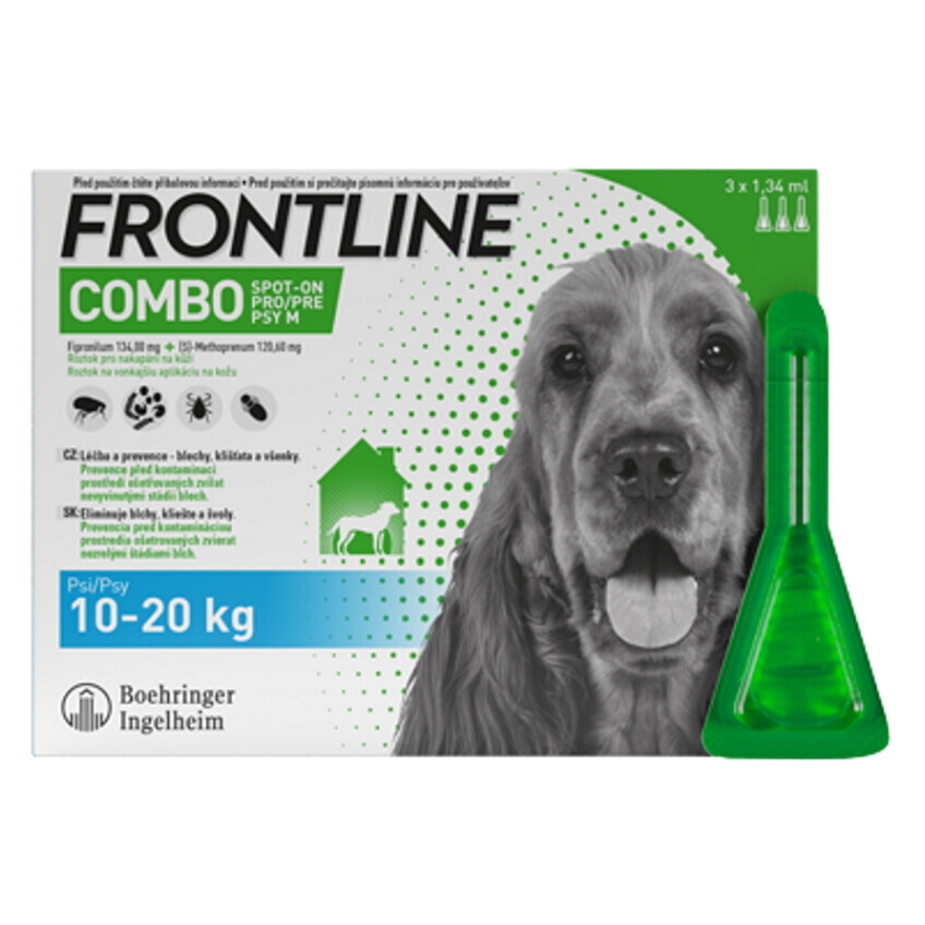 FRONTLINE Combo Spot-On pre psy M (10-20 kg) 1,34 ml 3 pipety