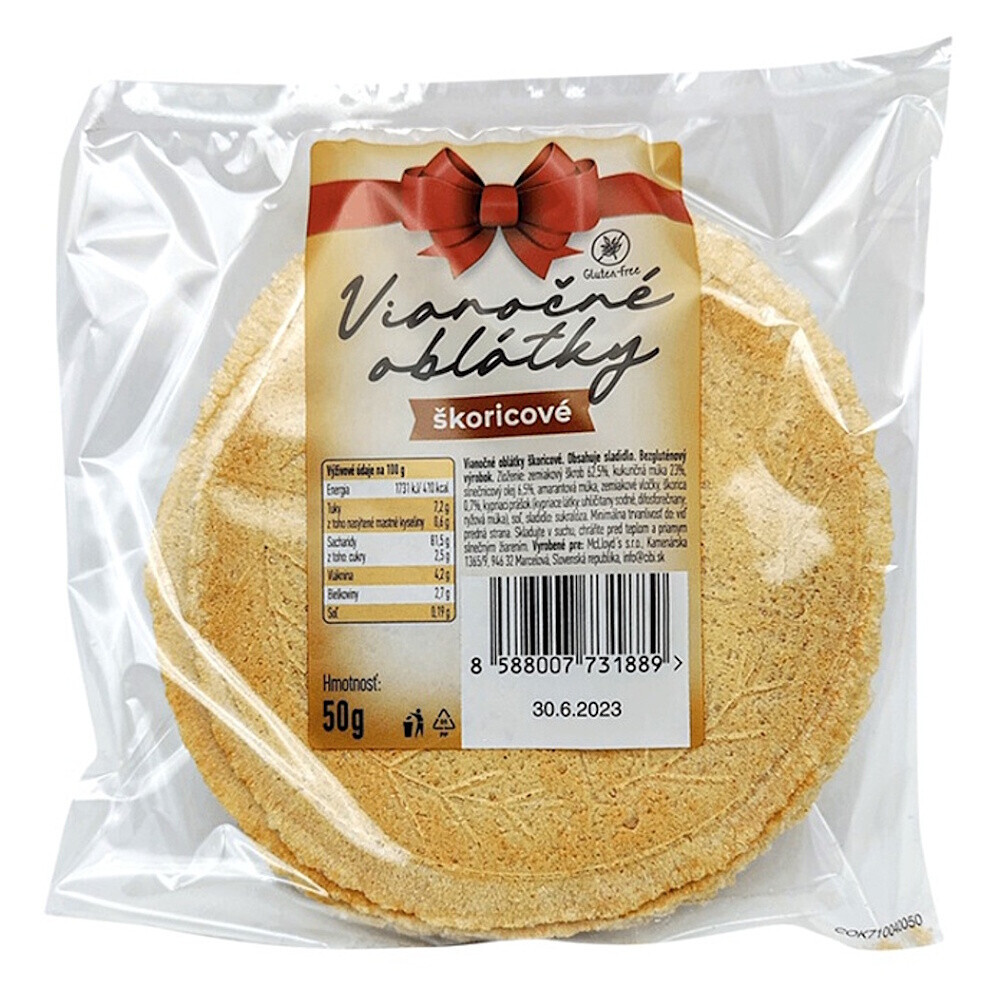 CIBI Vianočné oblátky škoricové bez lepku 50 g