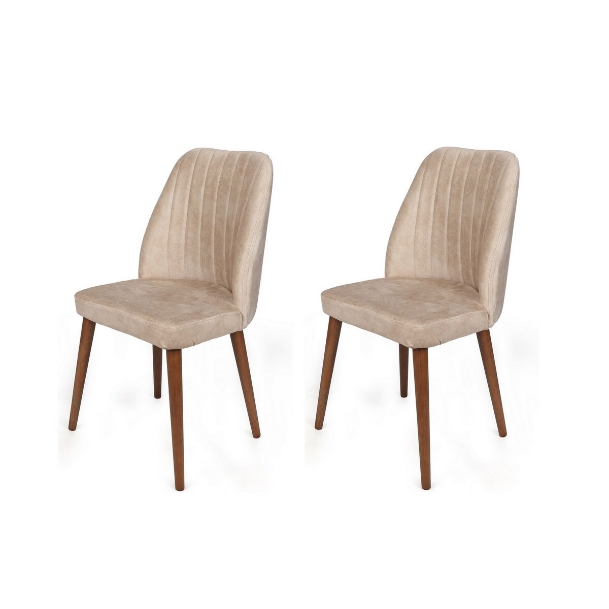 Súprava jedálenských stoličiek Alfa Cream and Walnut, 2 ks